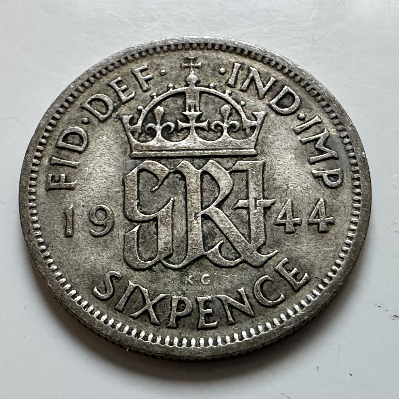 🌹外币初藏🌹🐯2025年第139场  每周二四六晚8️⃣点 接代拍 英国1944年6便士银币 a