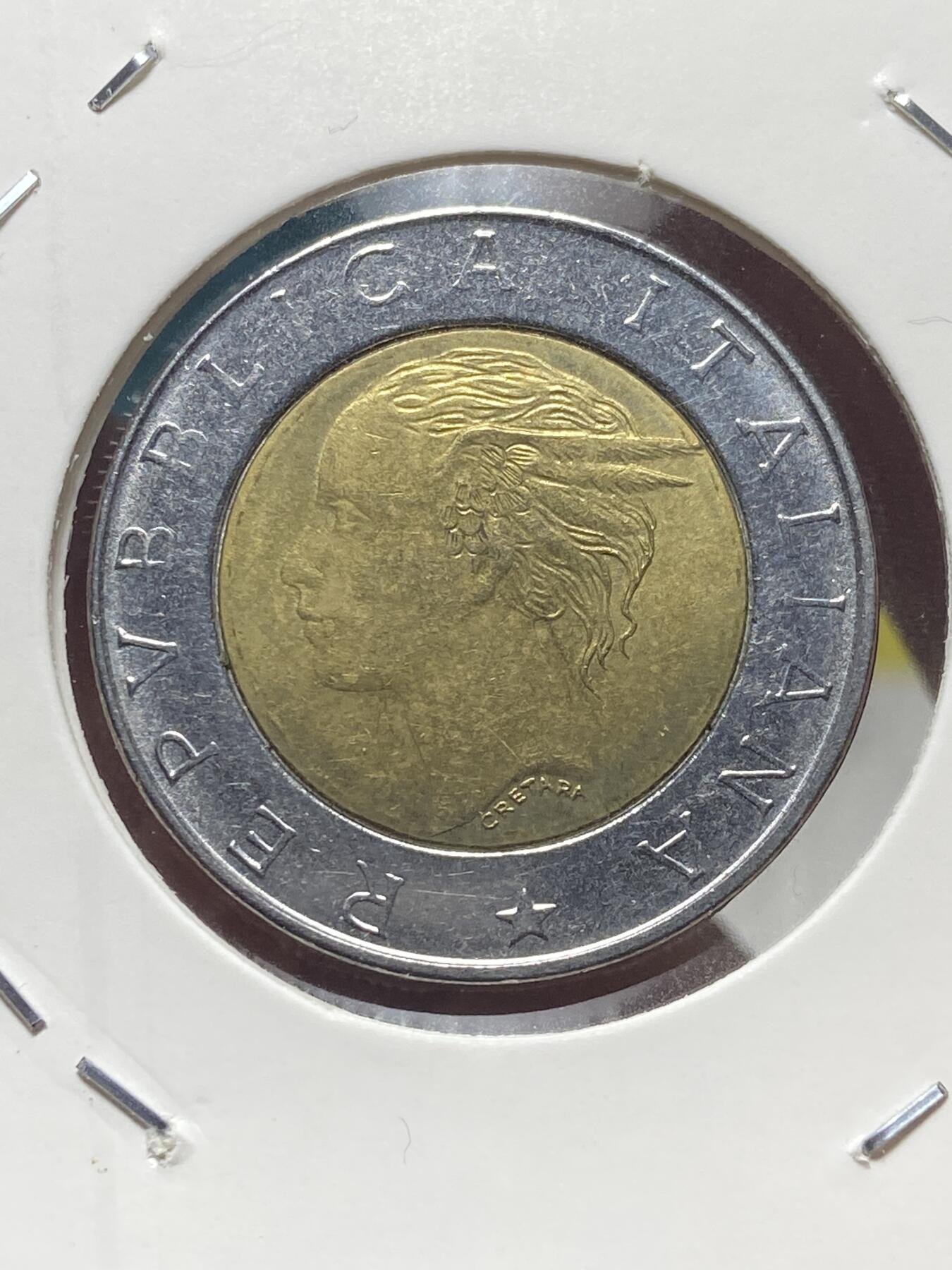 2025年第一百三十五场(总第一百六十一场）外国好品纸夹散币场(免佣金) 意大利🇮🇹1998单年份500里拉(FAO，国际农业发展基金20周年纪念币)