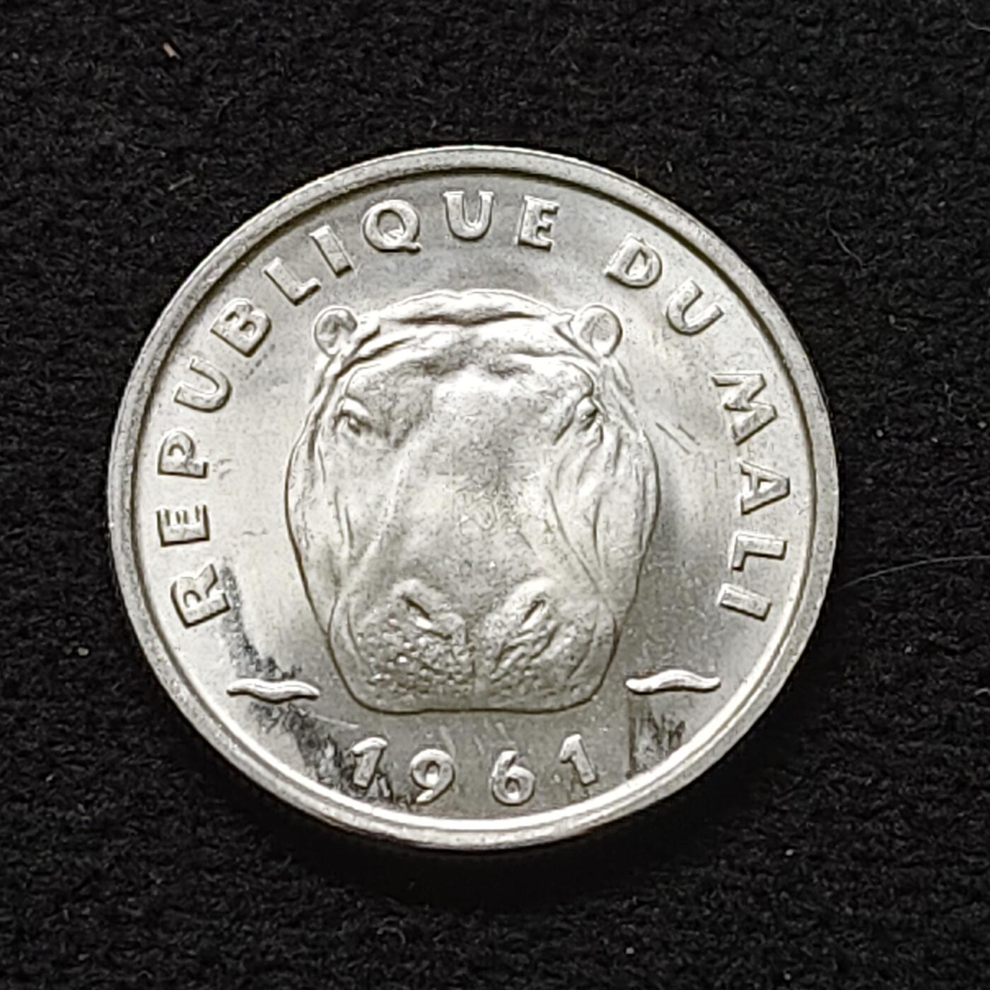 【全场包邮】纯粹捡漏拍484场（免费代拍第21场） 马里1961年河马5分 BU品相