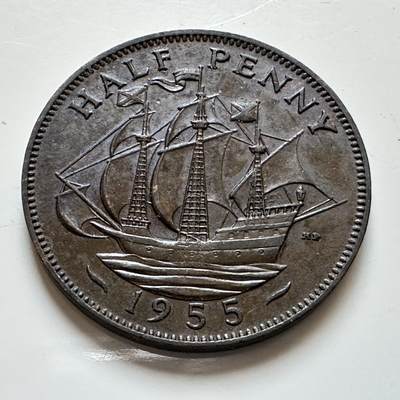 🌹外币初藏🌹🐯2025年第139场  每周二四六晚8️⃣点 接代拍 - 英国1955年半便士b