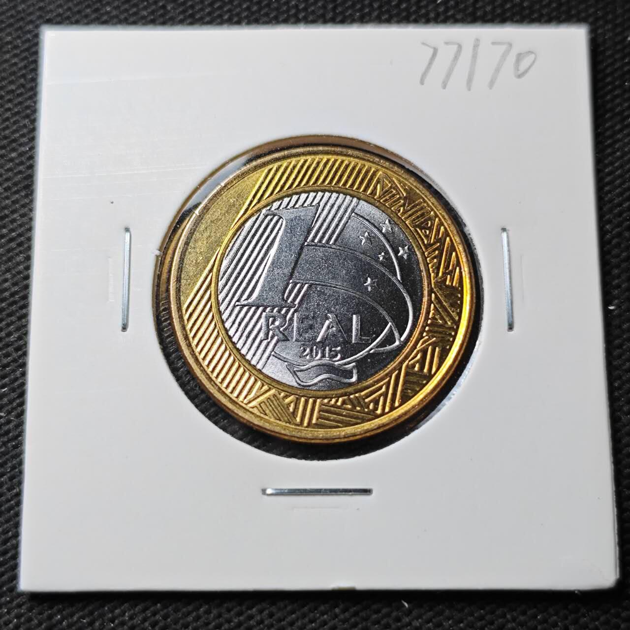 KK钱币收藏小铺 第377期  2月预留时间 周末发货  巴西1瑞尔双色币纪念币