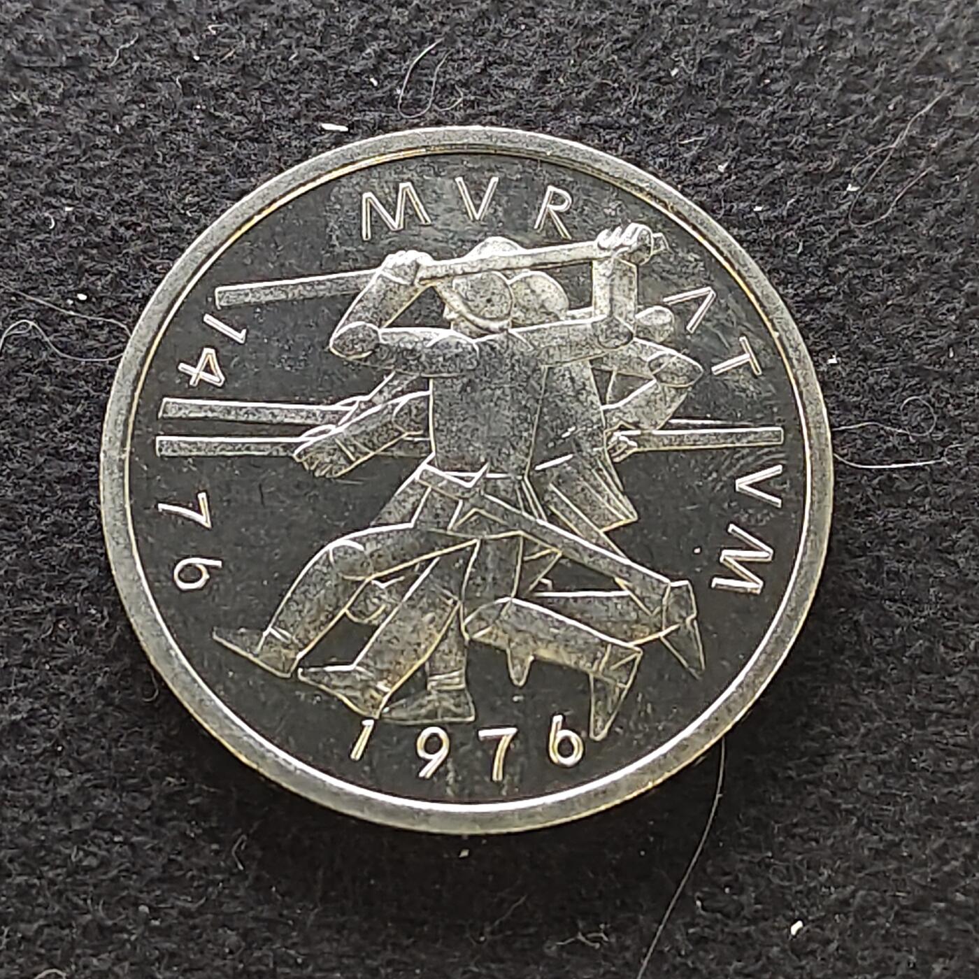 【全场包邮】纯粹捡漏拍486场（免费代拍第23场） 瑞士1976年5法郎勃艮第穆尔滕战役500周年纪念币