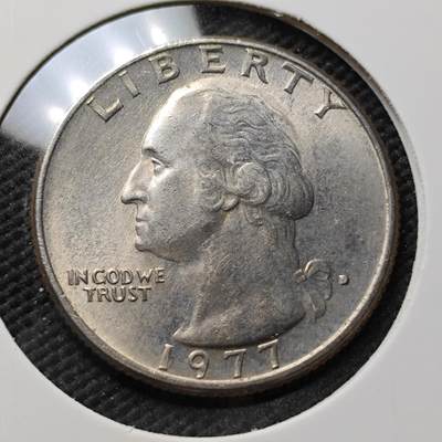 KK钱币收藏小铺 第376期  2月预留时间 周末发货 - 1977 美国25分 好品