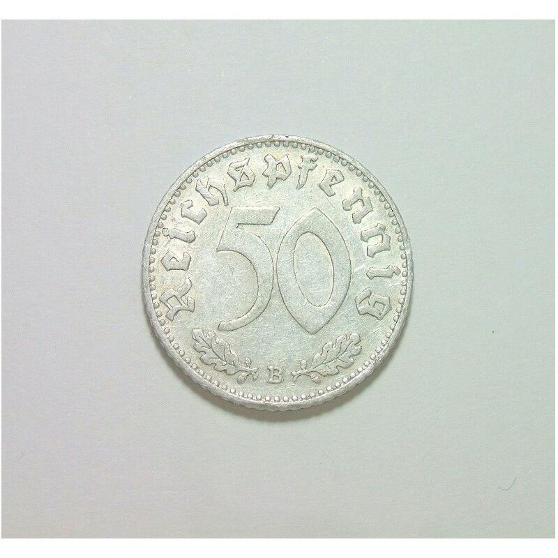 德国第三帝国1940年B版50芬尼 极美品