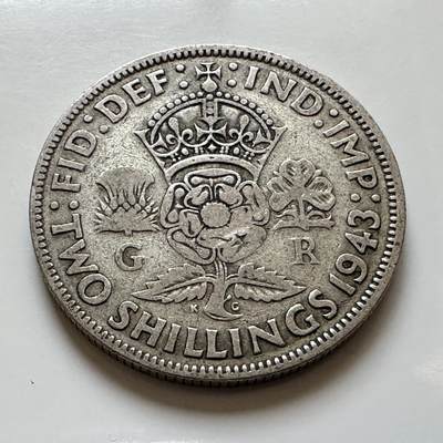 🌹外币初藏🌹🐯2025年第139场  每周二四六晚8️⃣点 接代拍 - 英国1943年 2先令银币