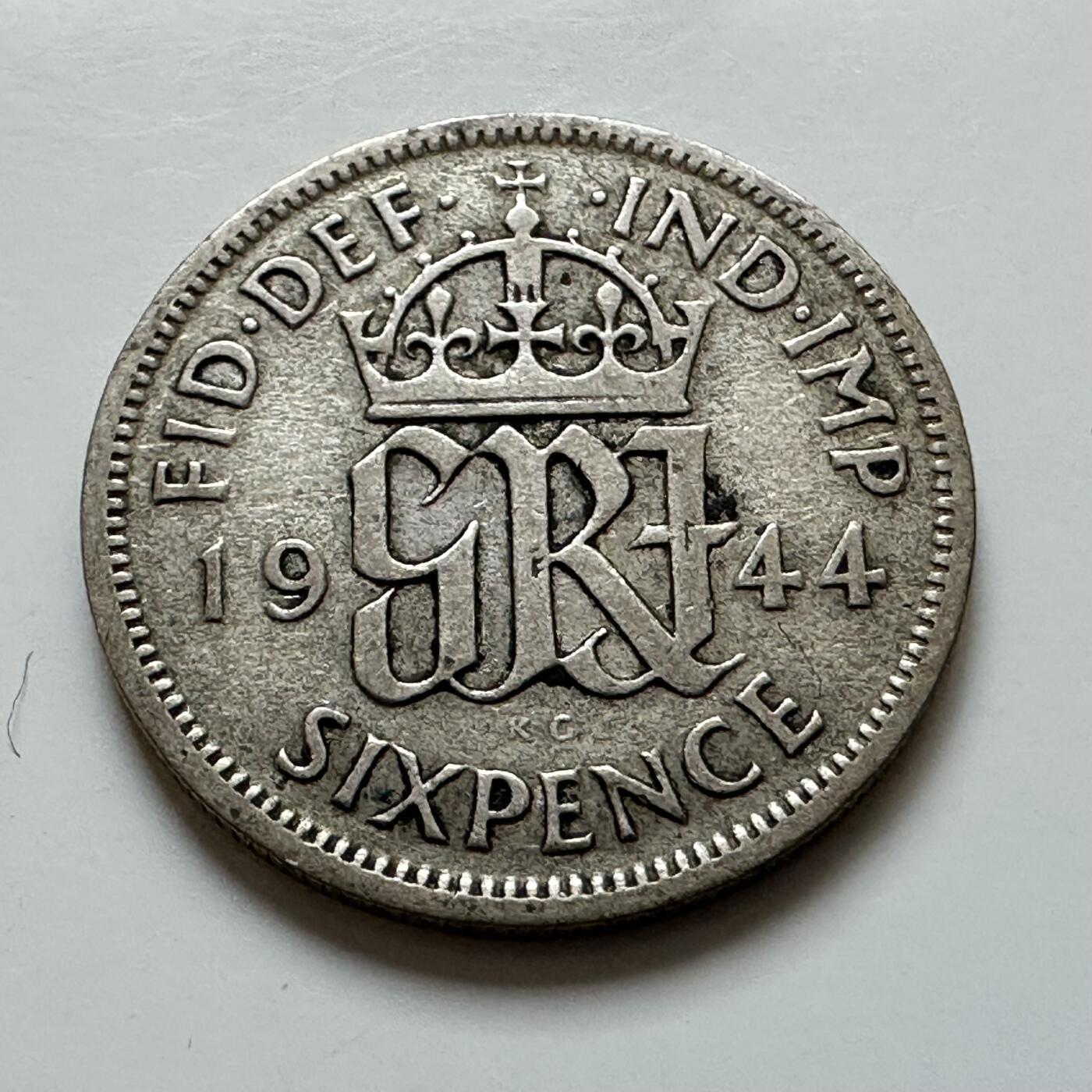 🌹外币初藏🌹🐯2025年第139场  每周二四六晚8️⃣点 接代拍 英国1944年6便士银币 d