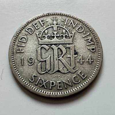 🌹外币初藏🌹🐯2025年第139场  每周二四六晚8️⃣点 接代拍 - 英国1944年6便士银币 d