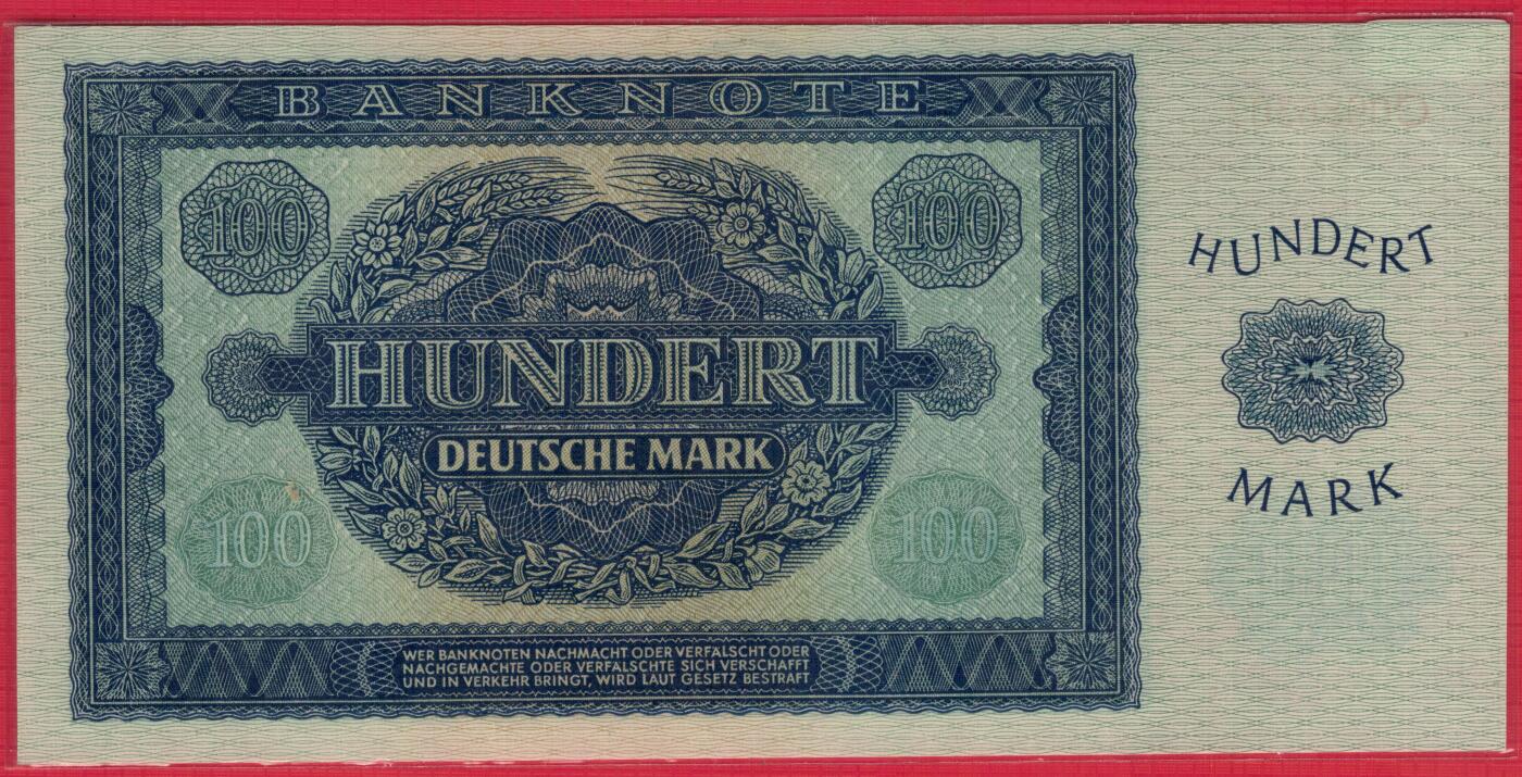 德国(东德 民主德国)1948年100马克 P-15a 无4 实物图 UNC