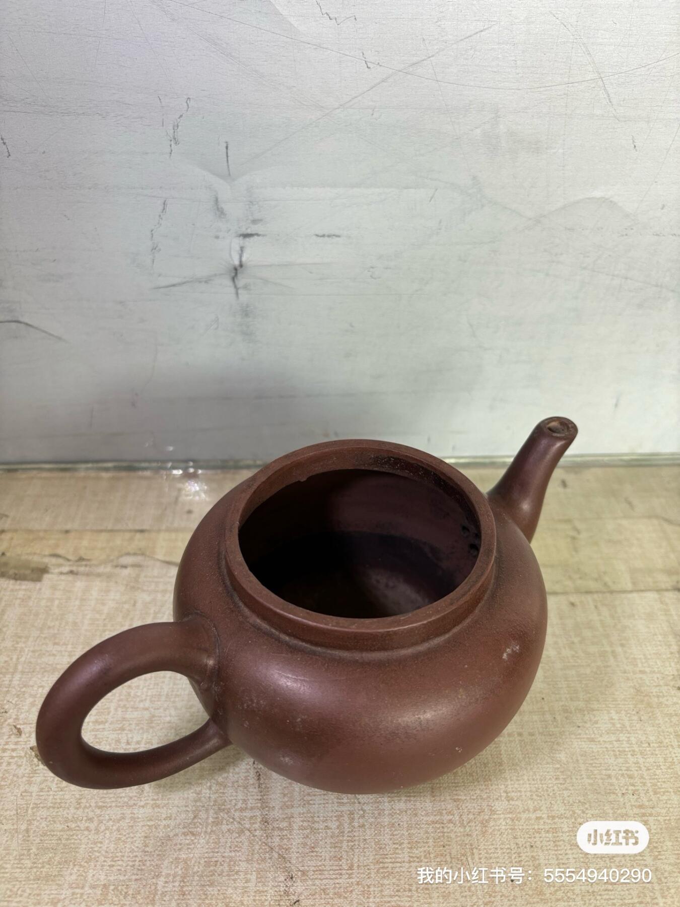 包老紫砂壶一把没有盖子其他完好