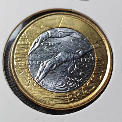 KK钱币收藏小铺 第377期  2月预留时间 周末发货 -  巴西1瑞尔双色币纪念币