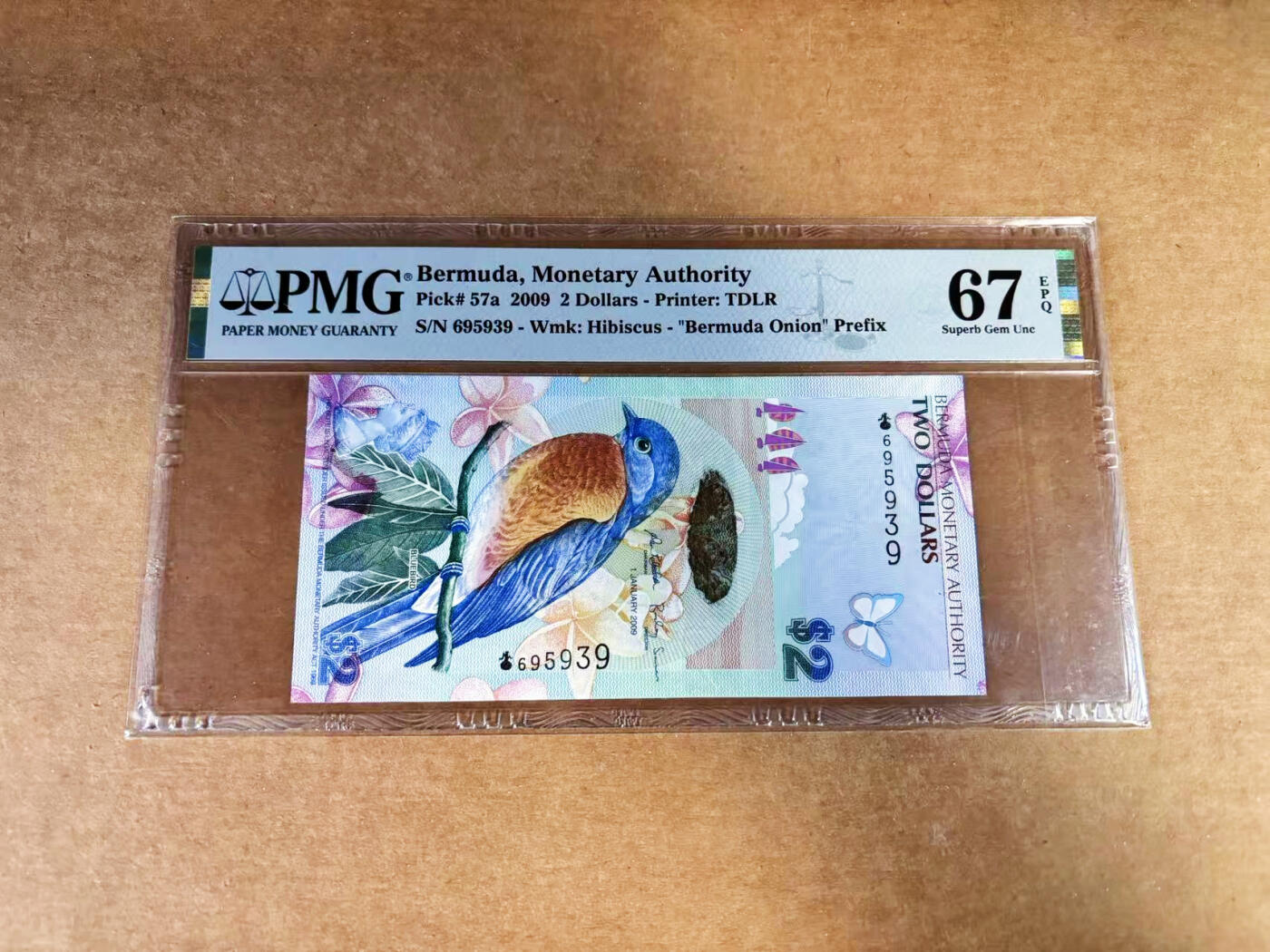 【Blue Auction】世界纸币精拍第760期——18级TOP拍卖/信誉/品质/专业/高效💫 【洋葱冠无47 获奖钞】百慕大 2009年2元 PMG67EPQ 