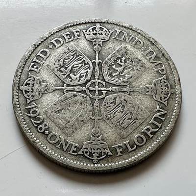 🌹外币初藏🌹🐯2025年第139场  每周二四六晚8️⃣点 接代拍 - 英国1928年1弗洛林 2先令银币