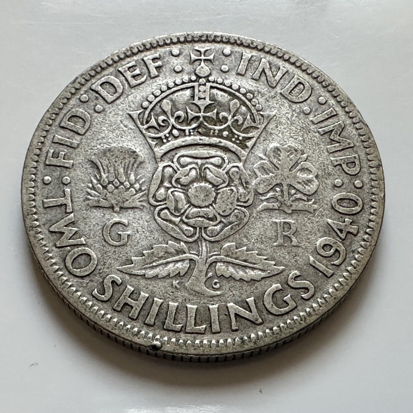 🌹外币初藏🌹🐯2025年第139场  每周二四六晚8️⃣点 接代拍 英国1940年 2先令银币