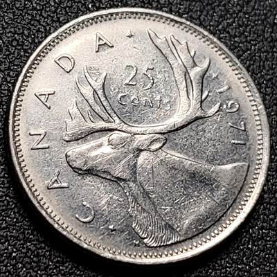 泉币菌-第143场-精品福利场 - 高币值 加拿大1971年1/4加拿大元 伊丽莎白二世 驯鹿 24mm