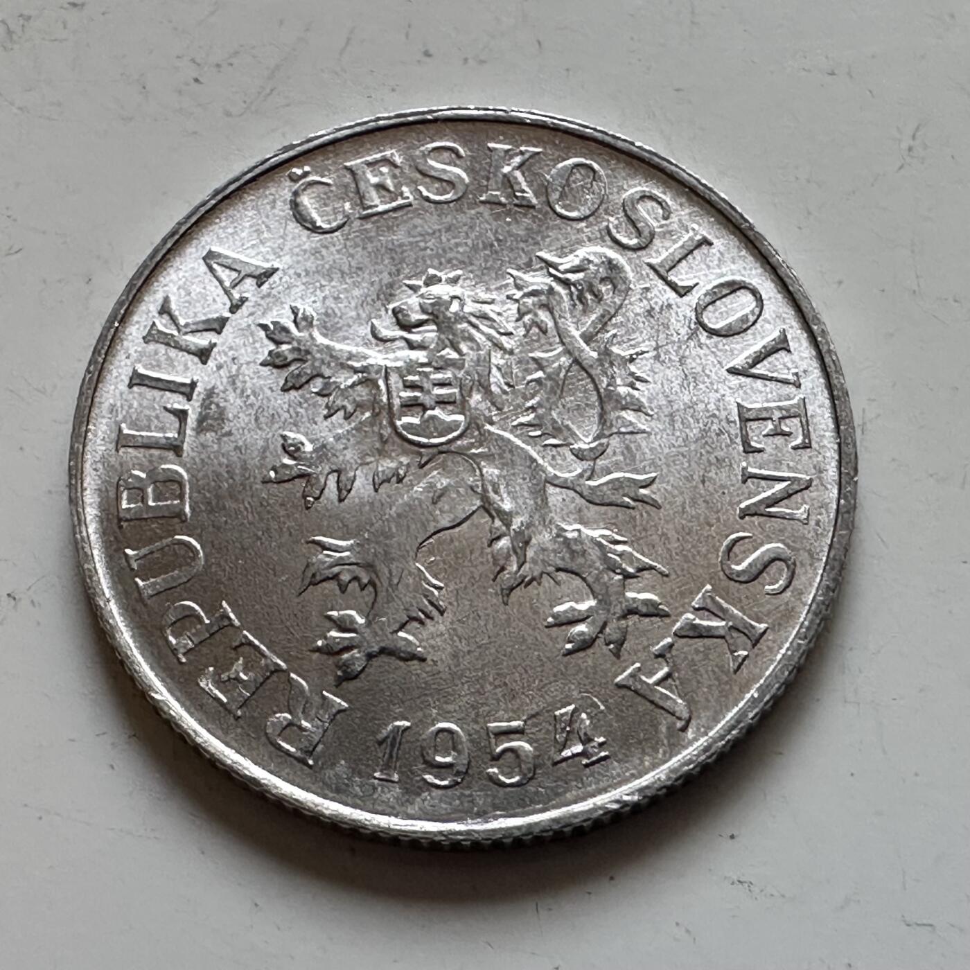 🌹外币初藏🌹🐯2025年第139场  每周二四六晚8️⃣点 接代拍 捷克斯洛伐克1954年10赫勒 早期无框狮