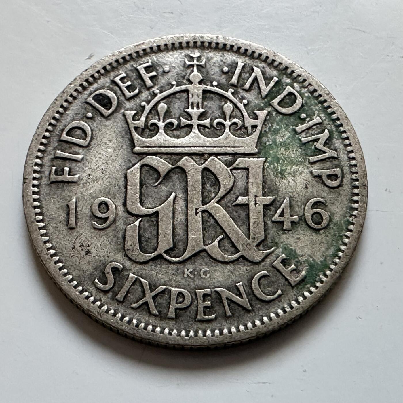 🌹外币初藏🌹🐯2025年第139场  每周二四六晚8️⃣点 接代拍 英国1946年6便士银币 b