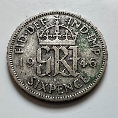 🌹外币初藏🌹🐯2025年第139场  每周二四六晚8️⃣点 接代拍 - 英国1946年6便士银币 b