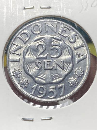 2025年第一百三十五场(总第一百六十一场）外国好品纸夹散币场(免佣金) - 印度尼西亚🇮🇩1957年25仙