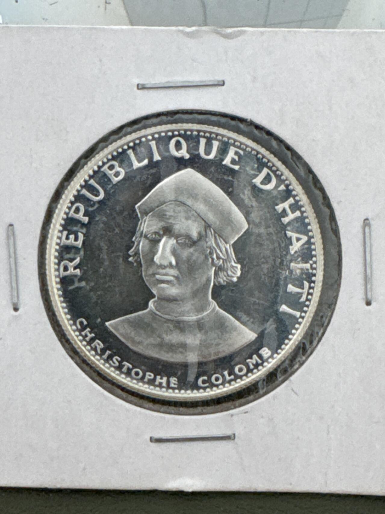 ❤️【币观天下】❤️ 第334期钱币拍卖- 2025.12.12周五晚上6点半场-长期征集拍品 海地1973年10克精制银币