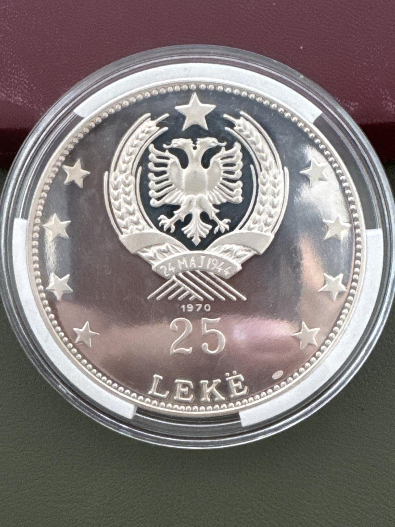 ❤️【币观天下】❤️ 第334期钱币拍卖- 2025.12.12周五晚上6点半场-长期征集拍品 阿尔巴尼亚1970年精制83.33克银币发行量500枚