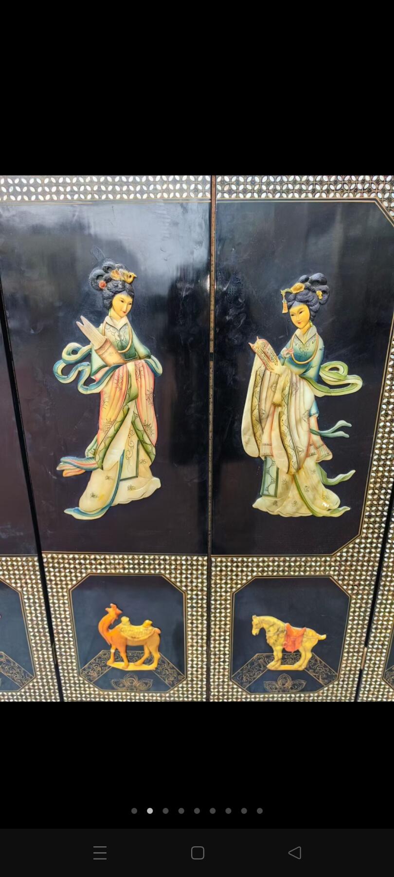 民国时期六片一套屏方玉石镶嵌，人物形象栩栩如生，全品相经济实惠耐用，可做隔断，背景墙，装饰装修佳品，入手即用无需忧虑