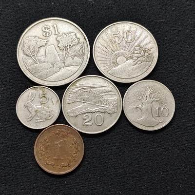 【全场包邮】纯粹捡漏拍484场（免费代拍第21场） - 津巴布韦1980-1991年6枚套币