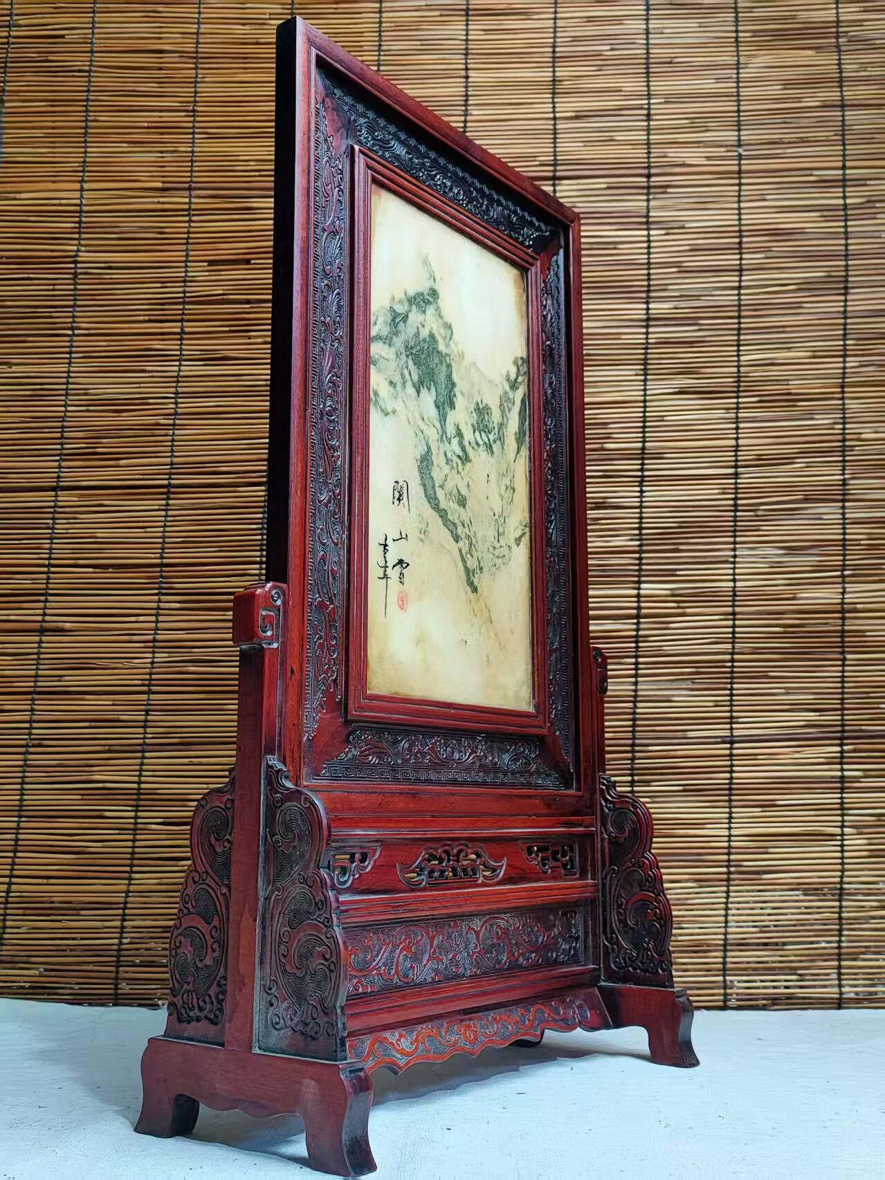 红木屏风  做工精湛  品相一流