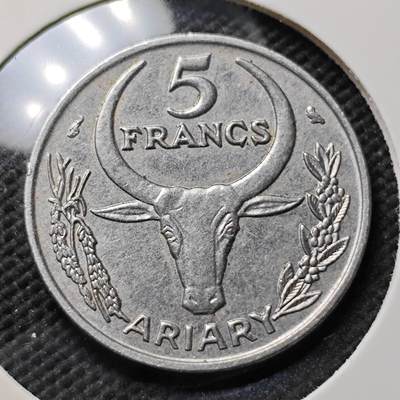 KK钱币收藏小铺 第376期  2月预留时间 周末发货 -  马达加斯加5法郎