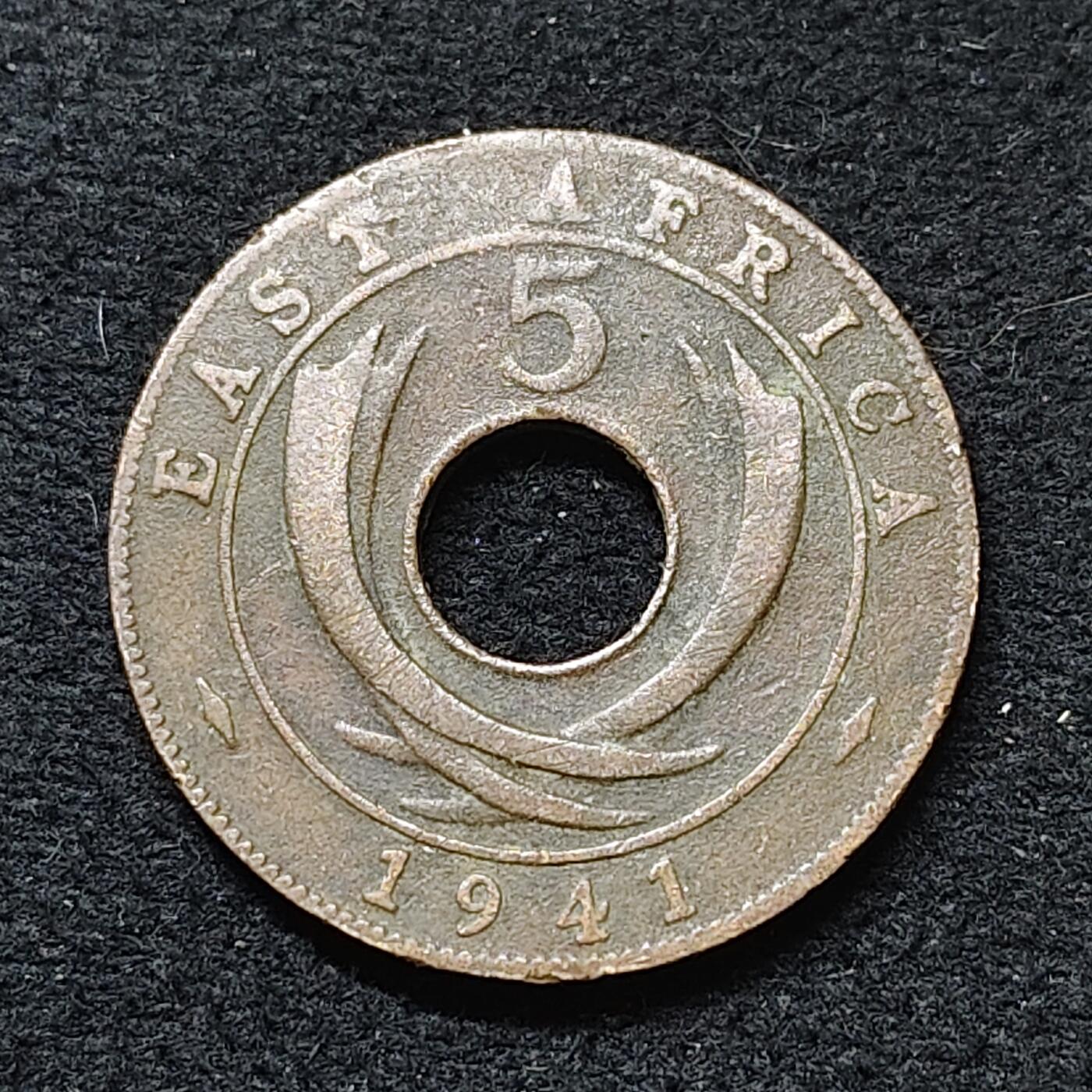 【全场包邮】纯粹捡漏拍484场（免费代拍第21场） 东非1941年乔治六世5分铜币