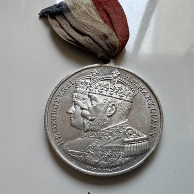 🌹外币初藏🌹🐯2025年第140场  每周二四六晚8️⃣点 接代拍 - 英国1935年乔治五世银禧纪念章 38.7毫米 铝制 全新