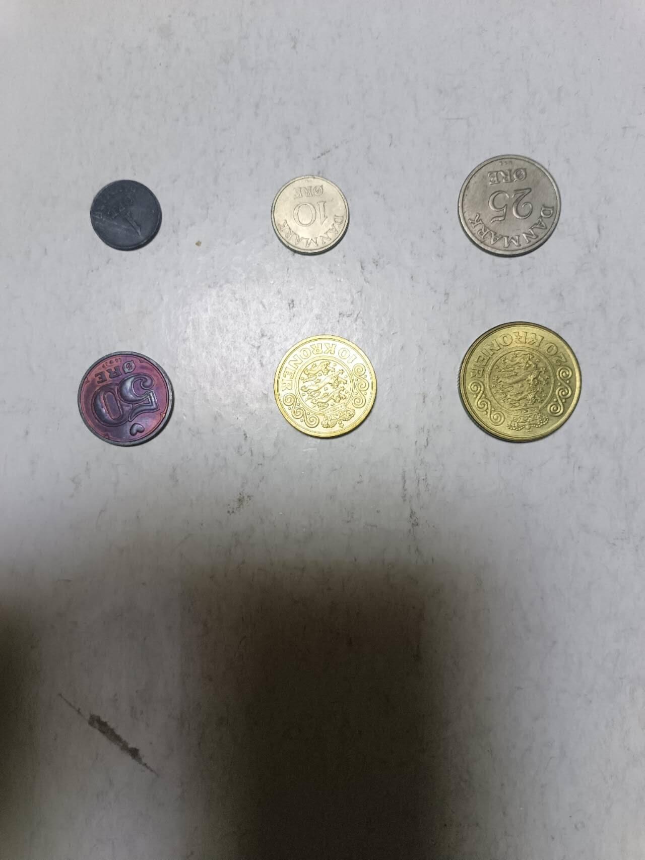 【20251213】非全新纸币和硬币第313场 丹麦6枚硬币不同版本