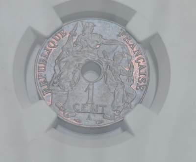 瓶子🏺第220期拍卖会 -  1939年法属印度支那百分之一铜币  带铜光  NGC MS63BN
