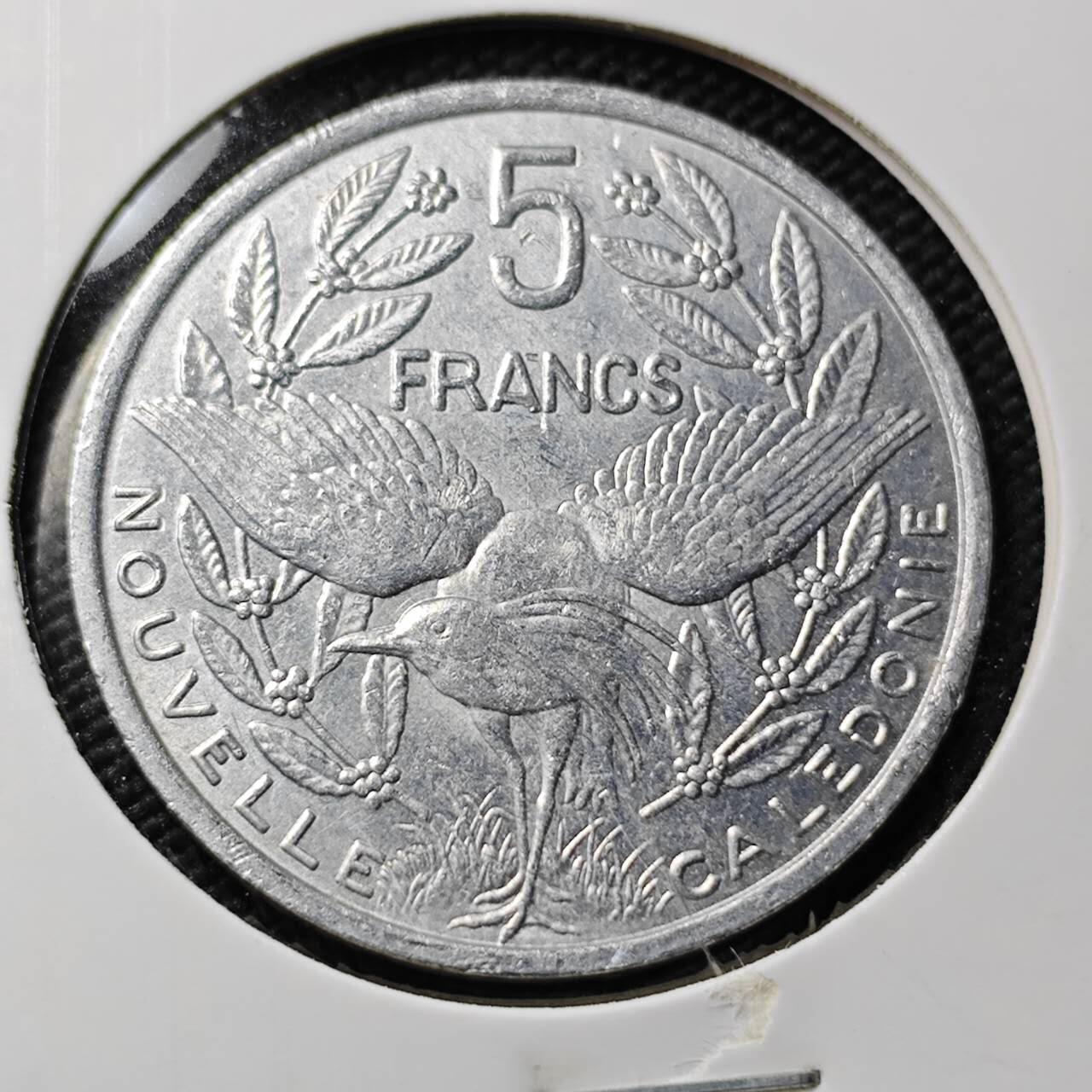 KK钱币收藏小铺 第378期  2月预留时间 周末发货  1992法属新喀里多尼亚5法郎