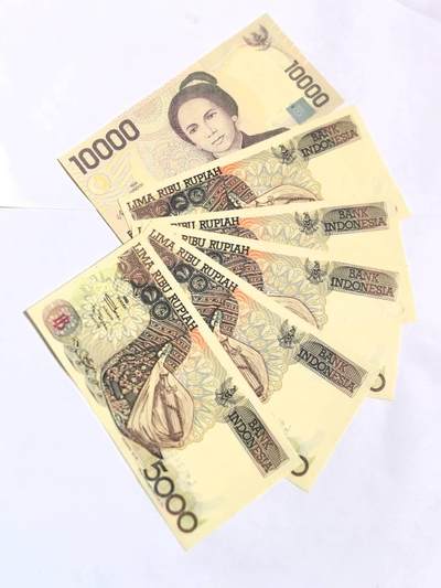 各国外币第102期 无佣金 - 印度尼西亚5000.10000卢比每张有眼 au美品