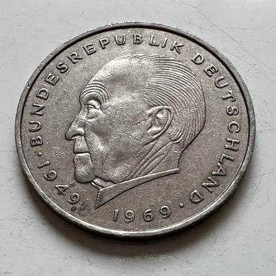 🌹外币初藏🌹🐯2025年第140场  每周二四六晚8️⃣点 接代拍 - 德国1976年J版 2马克 阿登纳