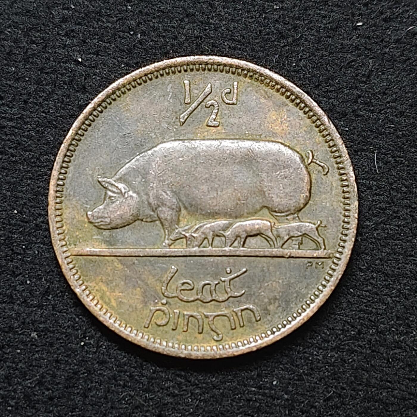 【全场包邮】纯粹捡漏拍484场（免费代拍第21场） 爱尔兰1967年母猪半便士铜币