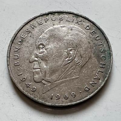 🌹外币初藏🌹🐯2025年第140场  每周二四六晚8️⃣点 接代拍 - 德国1978年G版 2马克 阿登纳