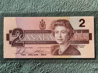 【礼羽收藏】🌏世界钱币拍卖第115期 - 加拿大 1986年2元 鸟版 全新UNC