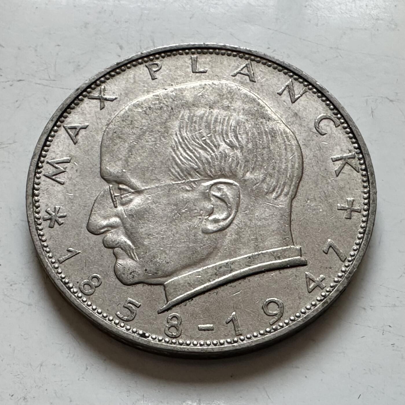 🌹外币初藏🌹🐯2025年第140场  每周二四六晚8️⃣点 接代拍 德国1966年J版 2马克 普朗克