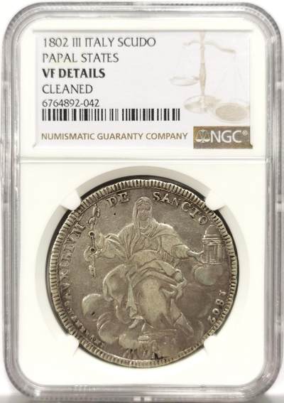 博洋堂世界钱币拍卖第151期（全场包邮） - NGC VF92 教皇国1802庇护七世1SCUDO大银
