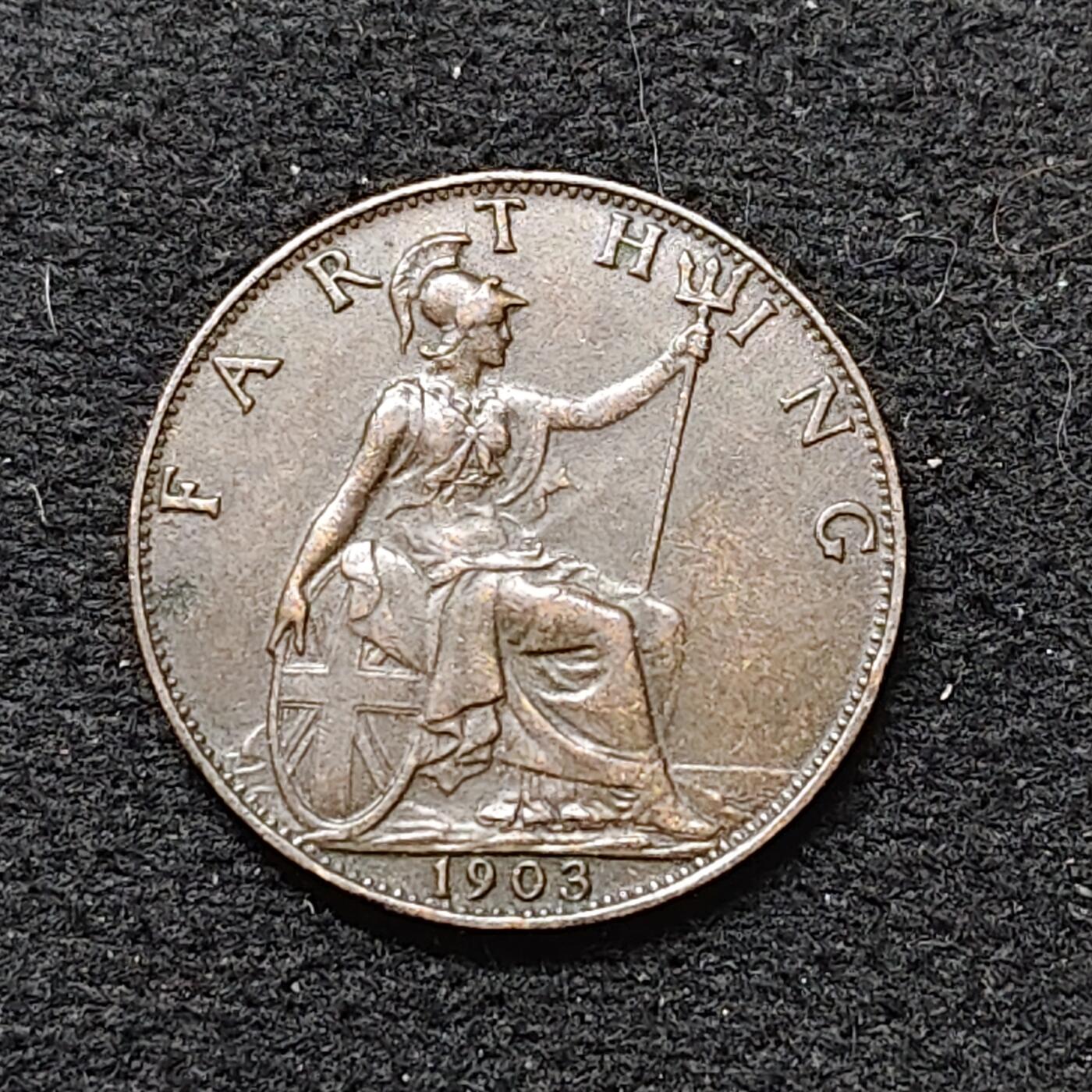 【全场包邮】纯粹捡漏拍484场（免费代拍第21场） 英国1903年爱德华七世1法新铜币