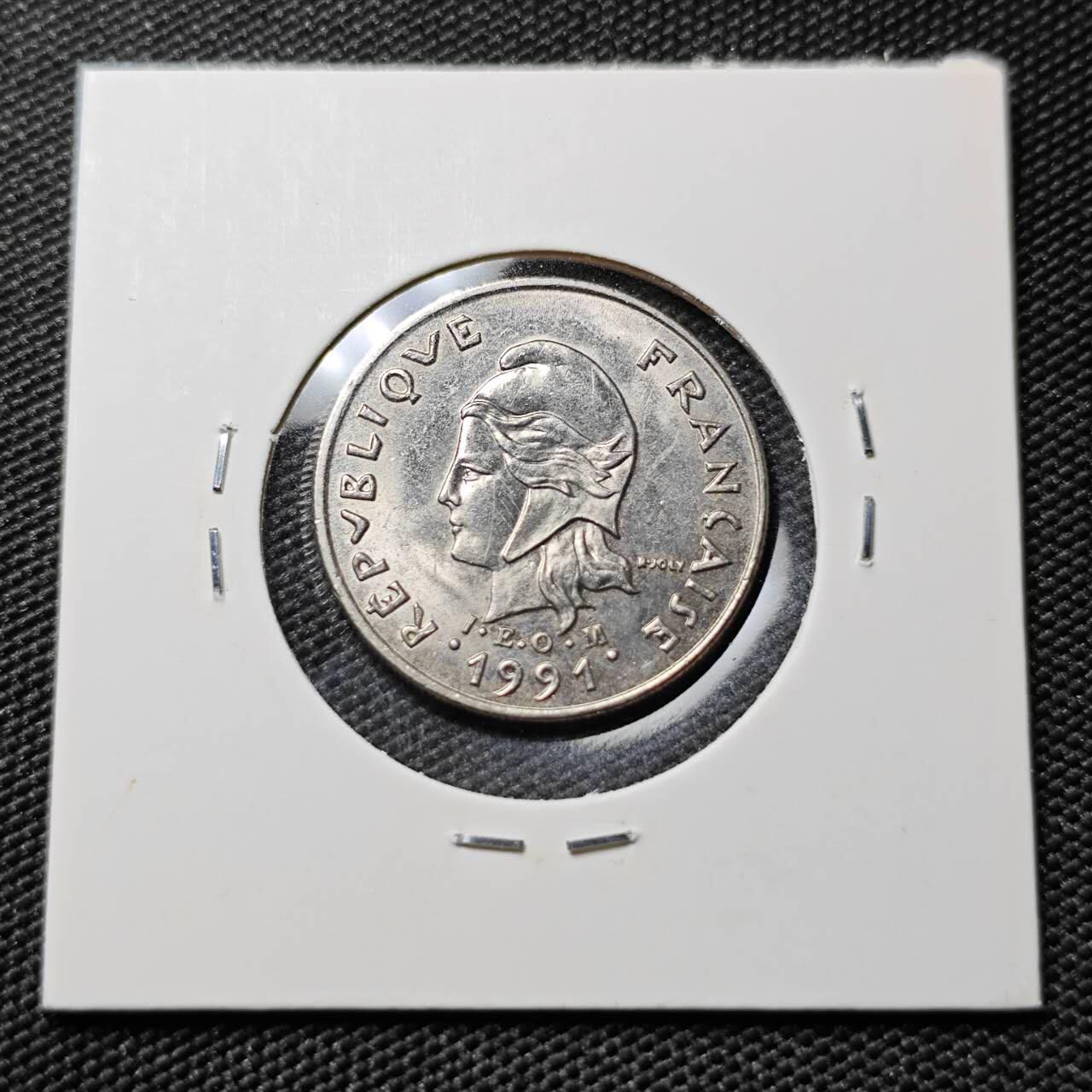 KK钱币收藏小铺 第378期  2月预留时间 周末发货  1991法属新喀里多尼亚10法郎
