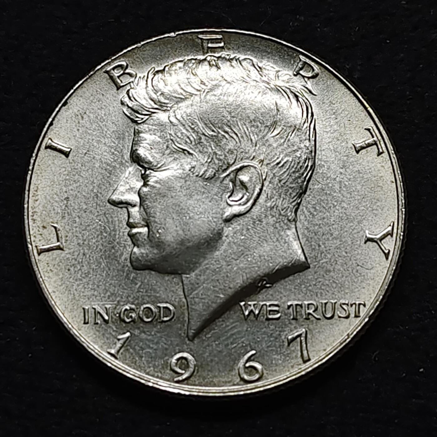 【全场包邮】纯粹捡漏拍484场（免费代拍第21场） 美国1967年肯尼迪50分银币
