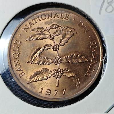KK钱币收藏小铺 第378期  2月预留时间 周末发货 -  1977卢旺达5法郎 好品