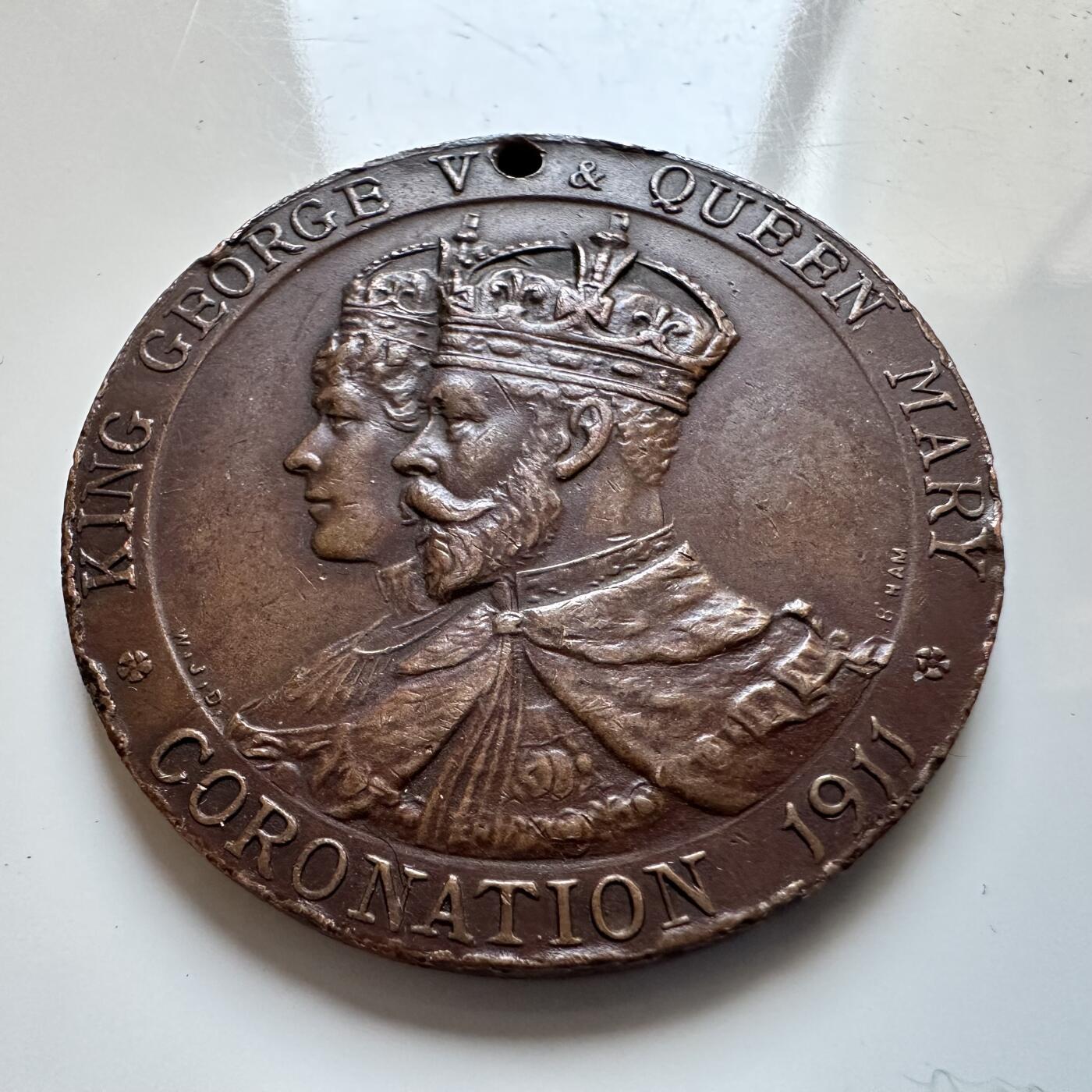 🌹外币初藏🌹🐯2025年第140场  每周二四六晚8️⃣点 接代拍 英国1911年乔治五世加冕纪念章 35毫米15.9克 伯明翰市加冕庆典 a