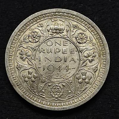 【全场包邮】纯粹捡漏拍489场（免费代拍第26场） - 英属印度1944年乔治六世1卢比（30.5毫米11.66克）银币