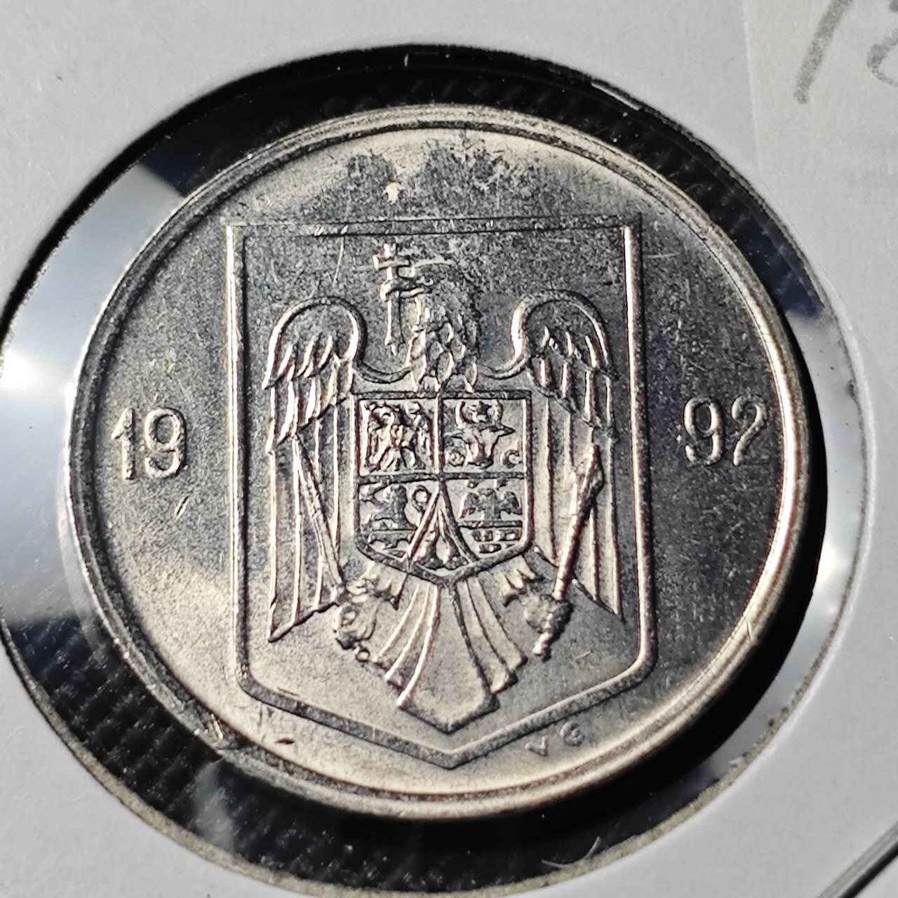 KK钱币收藏小铺 第378期  2月预留时间 周末发货  1992罗马尼亚5列伊