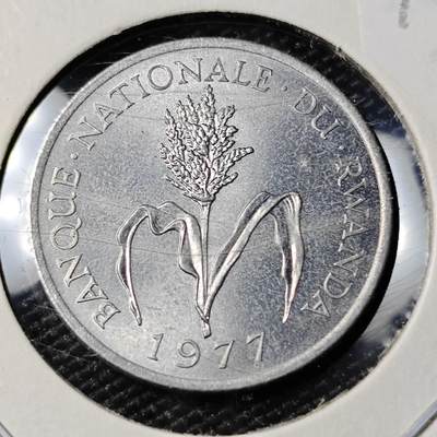 KK钱币收藏小铺 第378期  2月预留时间 周末发货 -  1977卢旺达1法郎 好品