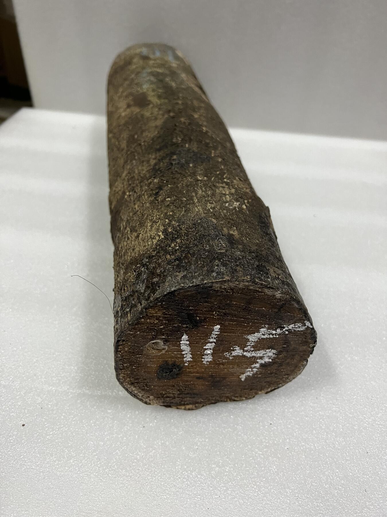 零元拍： 金丝楠 原木 发横财（材）带皮，两端封了防裂胶， 尺寸：43.5/11.5CM。六斤多重。抛光后金灿灿满香。最后一图为成品效果。