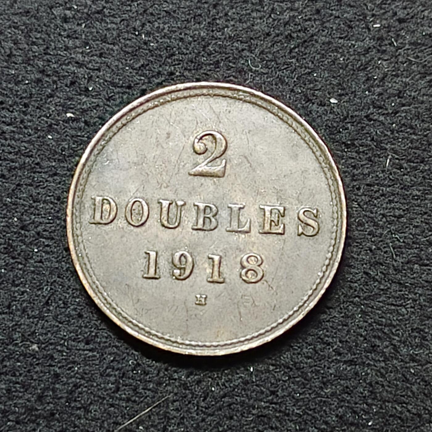 【全场包邮】纯粹捡漏拍484场（免费代拍第21场） 根西1918年H版2道布铜币